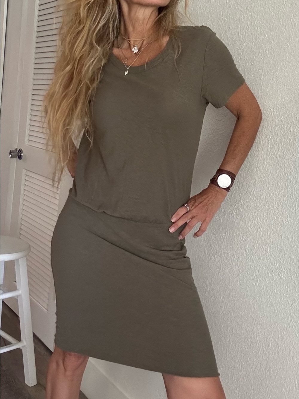 James Perse Olive Pull-On Skirt